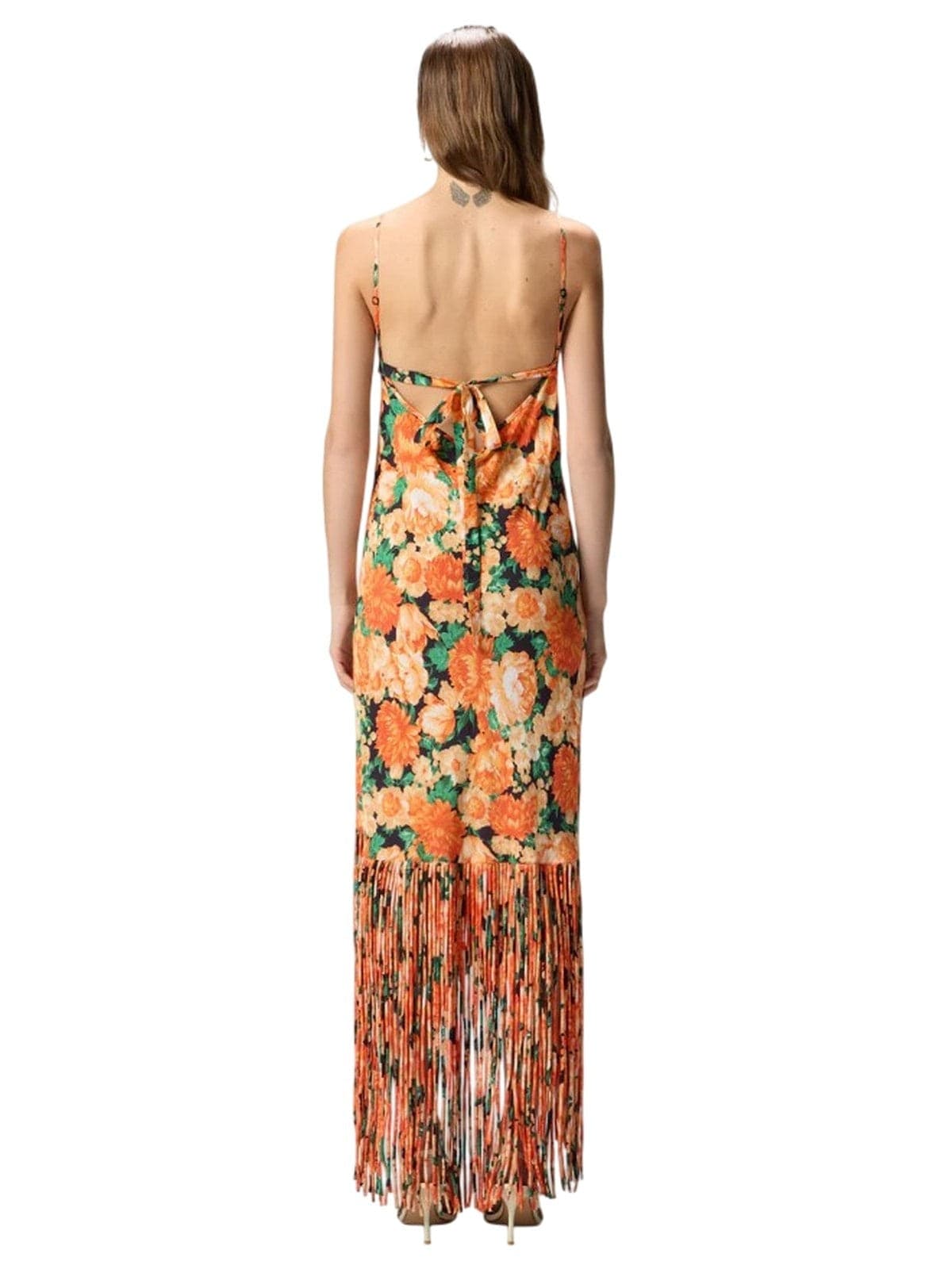 Pinko vestiti da sera e cerimonia donna pinko - badia abito tela washed - arancione - 4