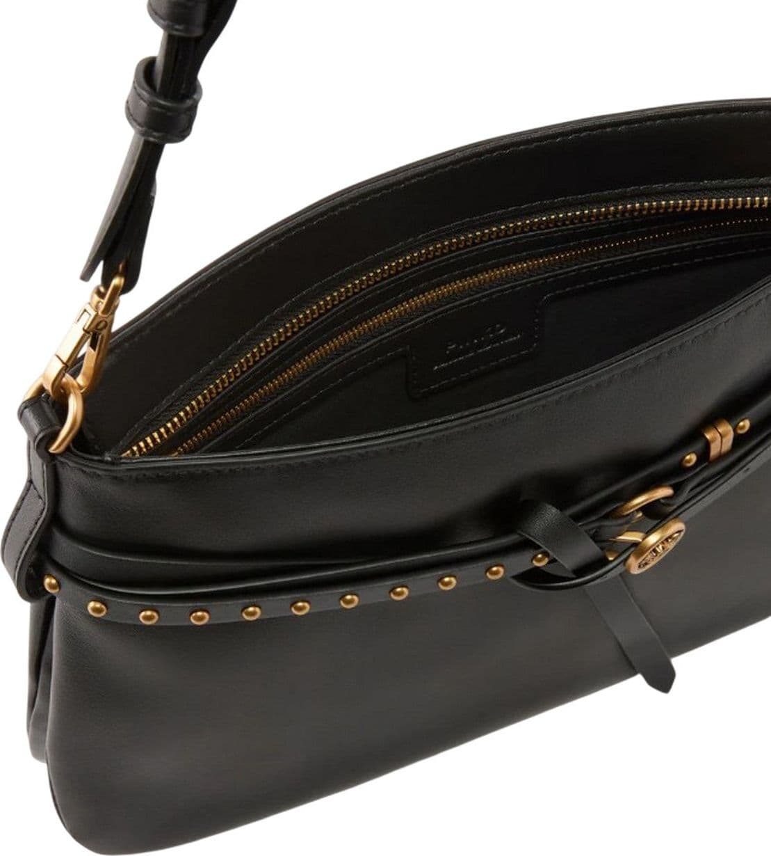 Pinko borse a spalla donna pinko - belt bag classic suede - nero - 3