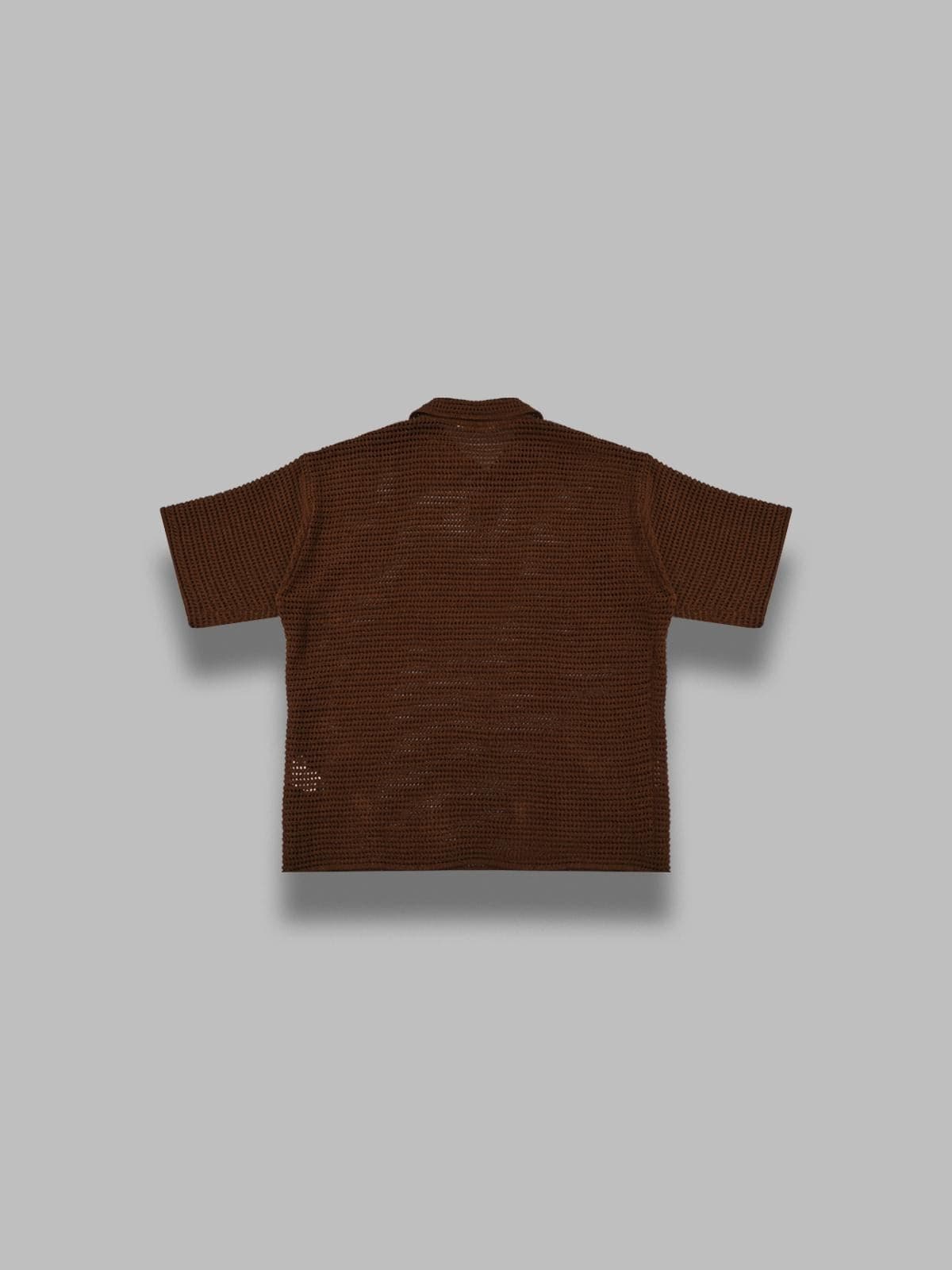 AURALEE tussah silk cotton mesh knit skipper polo - 2