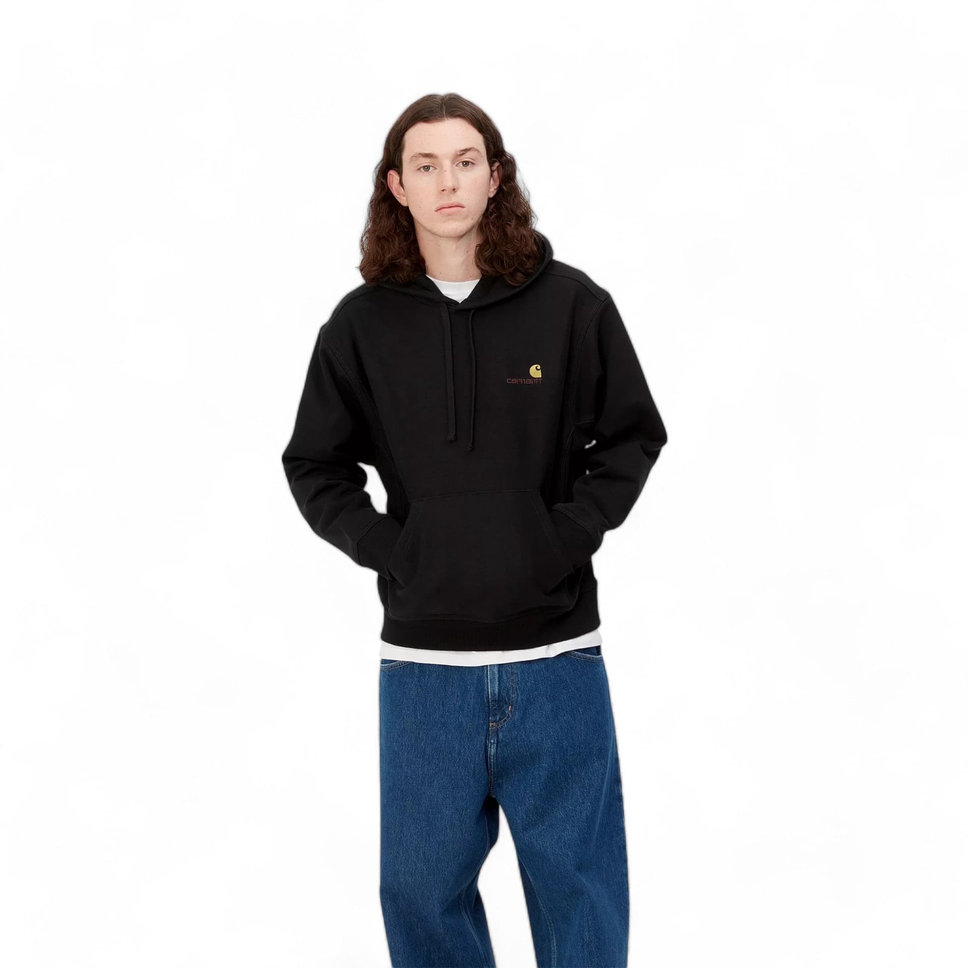 CARHARTT WIP carhartt wip hooded american script sweat - black / gold - 2