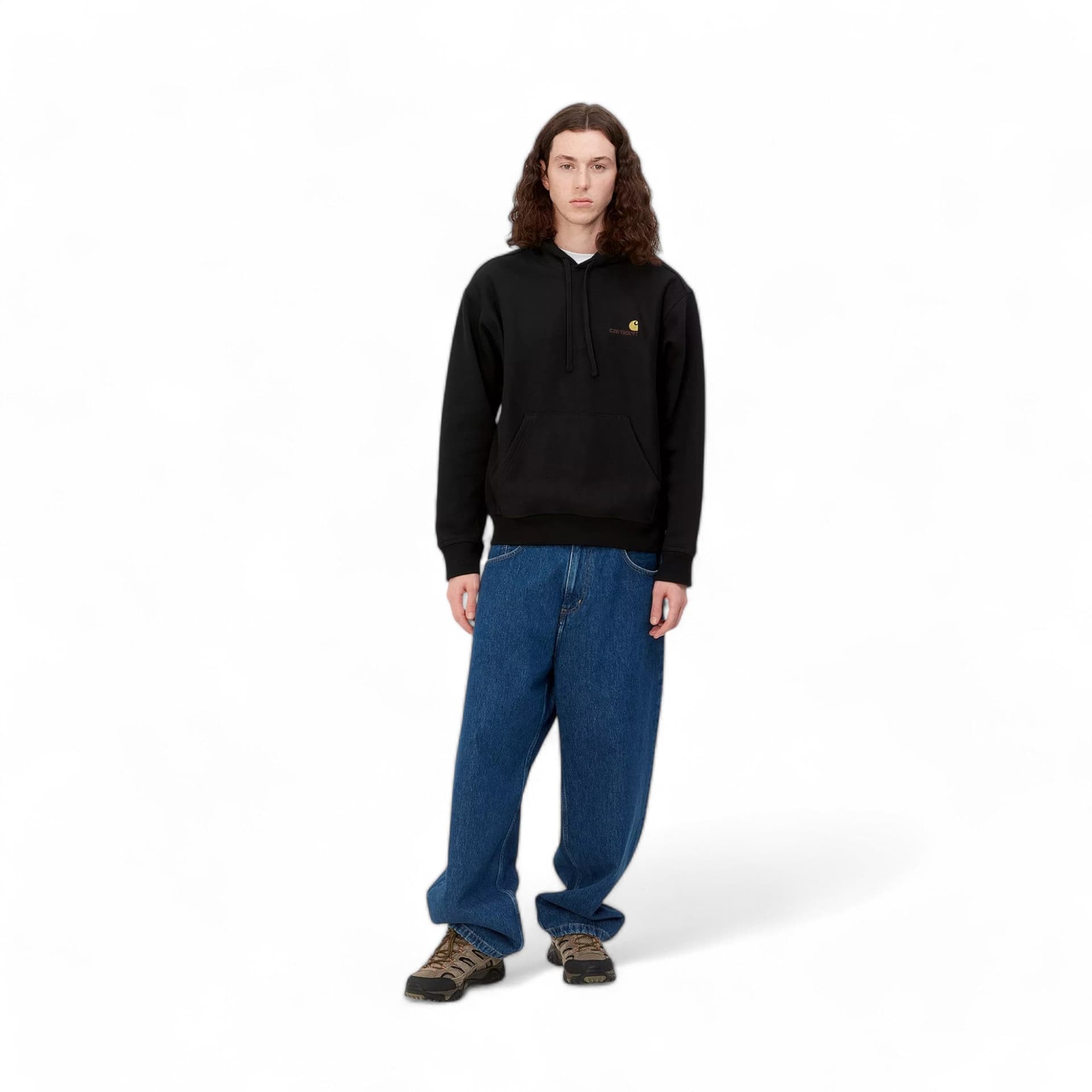 CARHARTT WIP carhartt wip hooded american script sweat - black / gold - 3