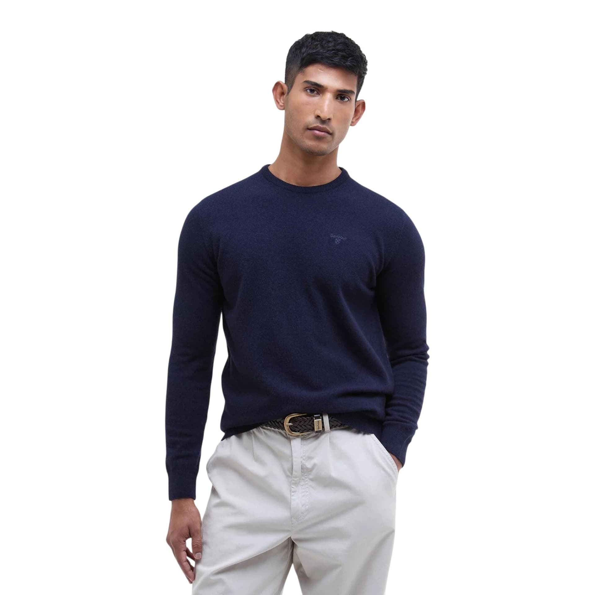 BARBOUR maglione barbour essential l/wool crewneck - navy - 2