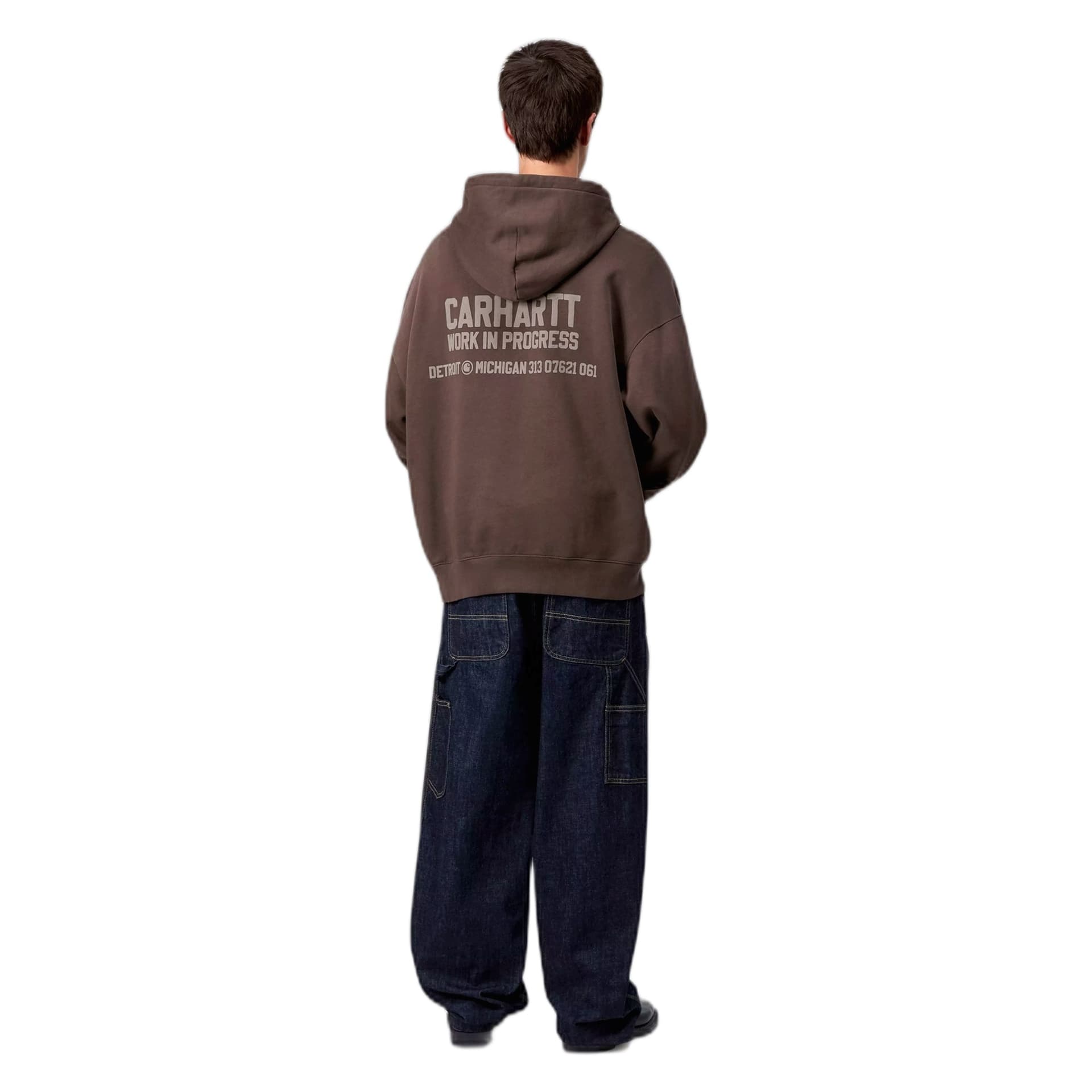 CARHARTT WIP felpa carhartt wip hooded distance sweat - palisander stone dyed - 3