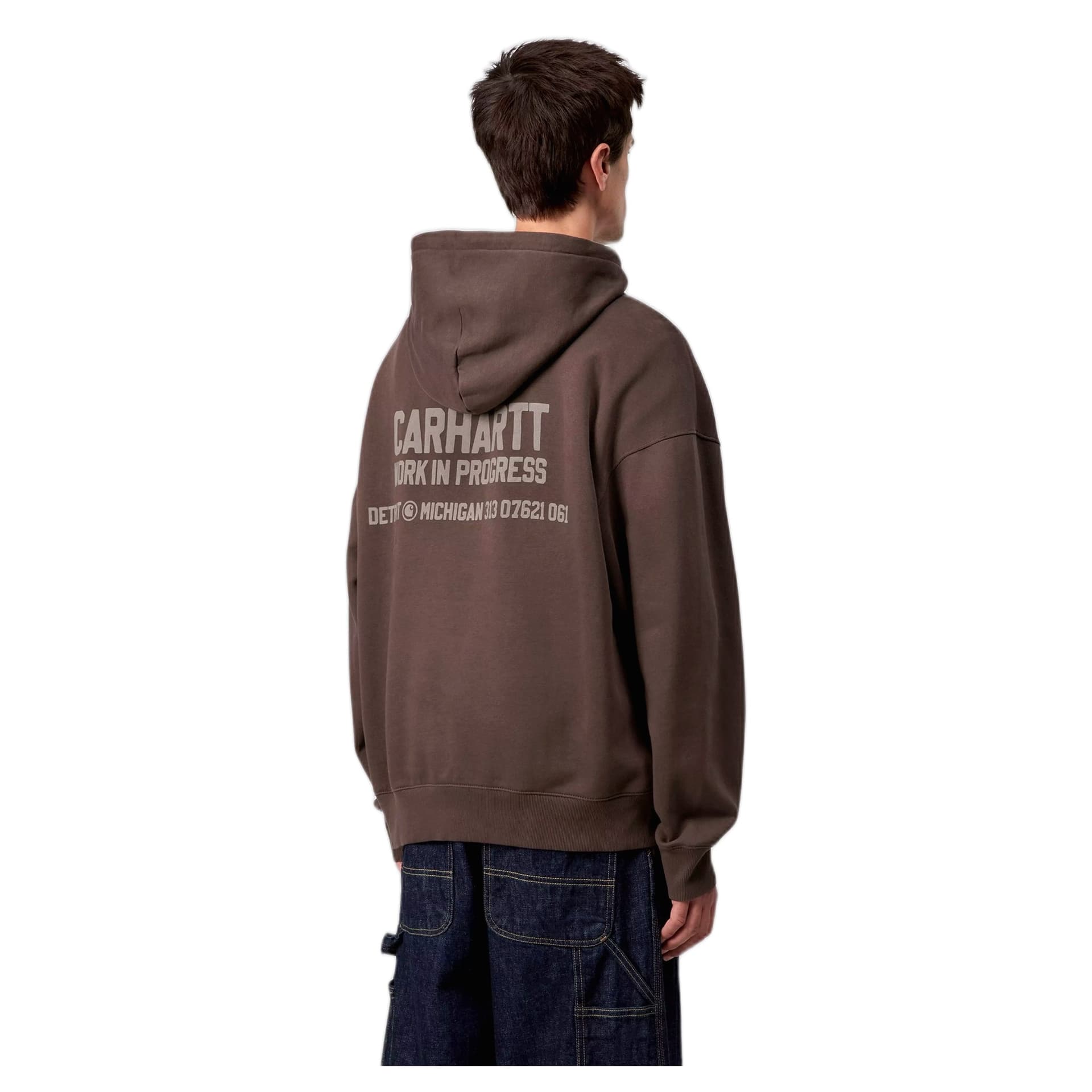 CARHARTT WIP felpa carhartt wip hooded distance sweat - palisander stone dyed - 4