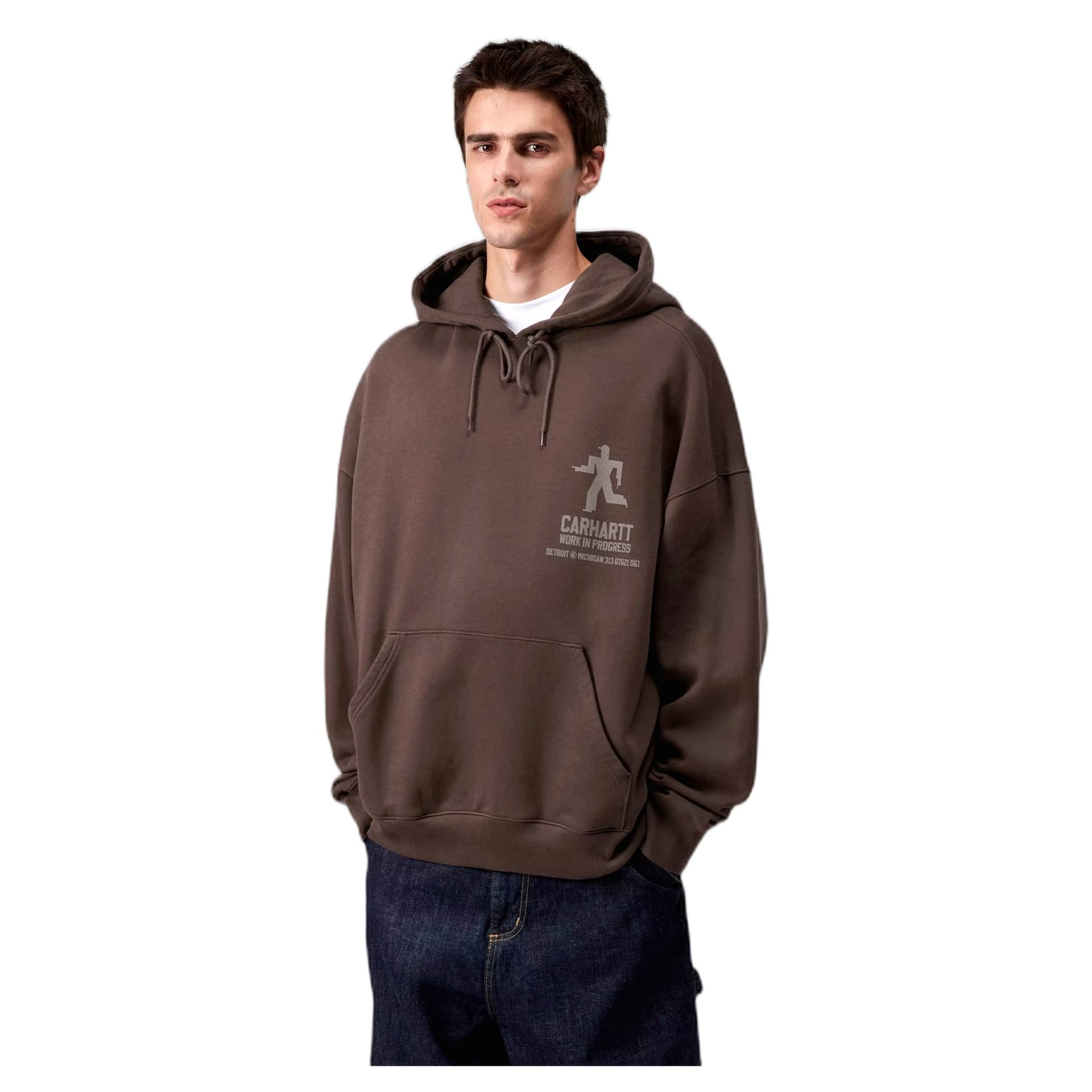 CARHARTT WIP felpa carhartt wip hooded distance sweat - palisander stone dyed - 5