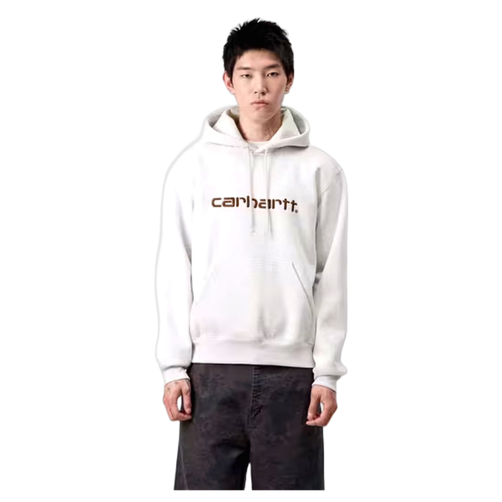 CARHARTT WIP felpa carhartt wip hooded carhartt sweat - ash heather / rondo - 2