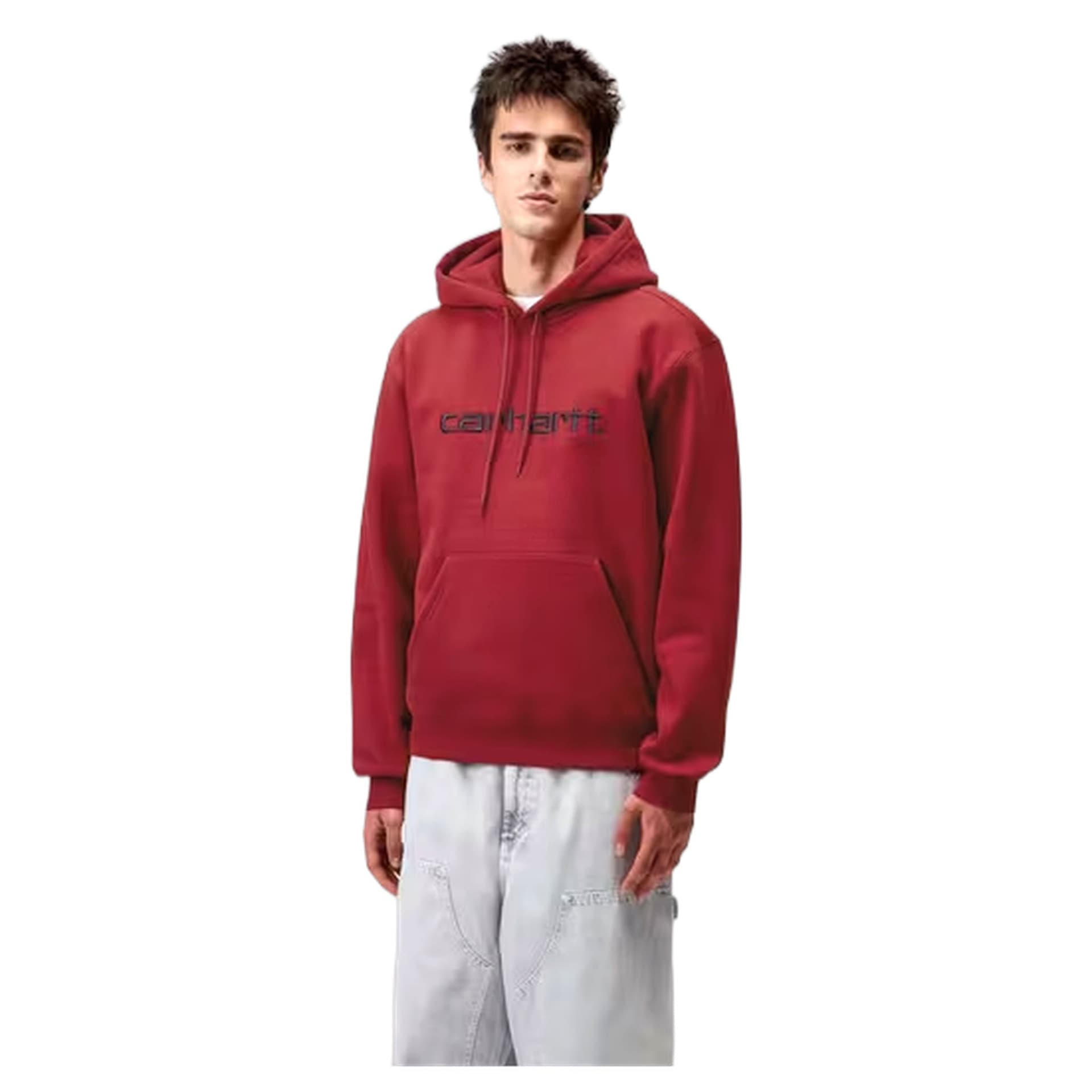 CARHARTT WIP felpa carhartt wip hooded carhartt sweat - scarlet / graphite - 2