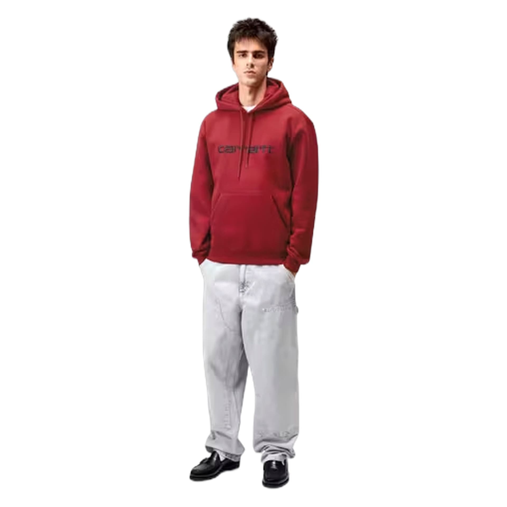 CARHARTT WIP felpa carhartt wip hooded carhartt sweat - scarlet / graphite - 4