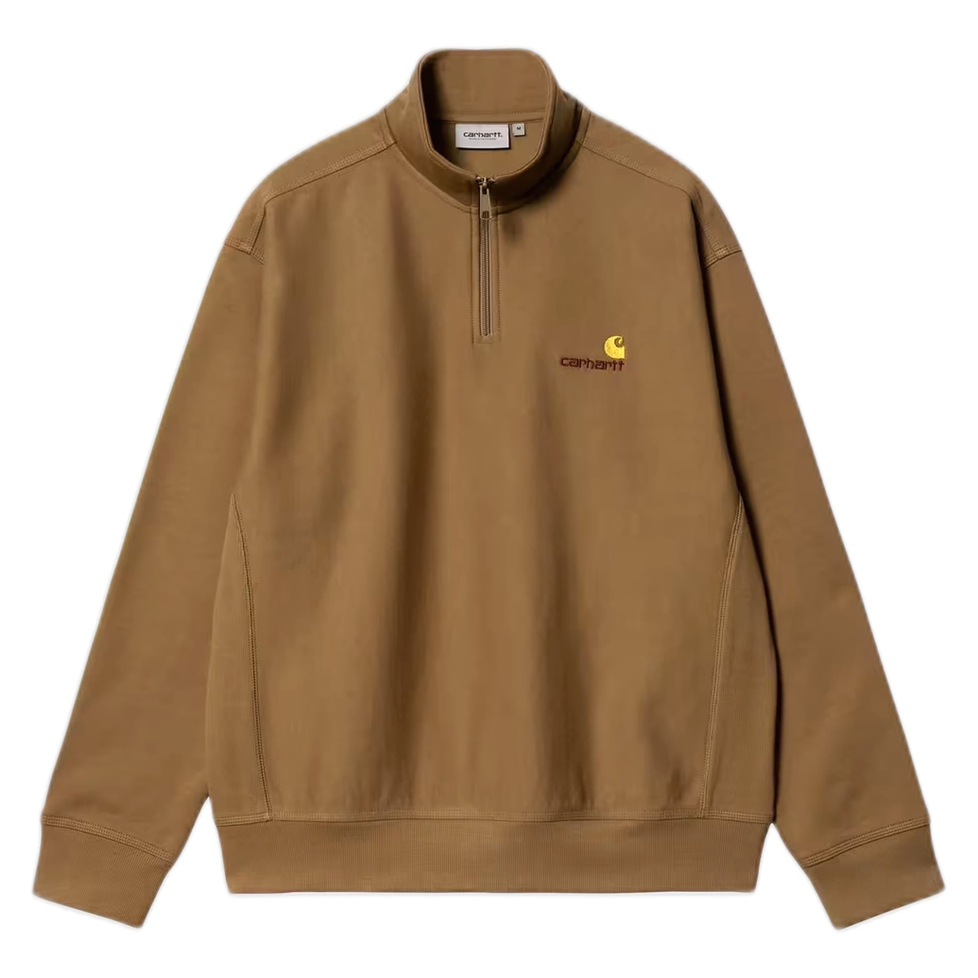 CARHARTT WIP felpa carhartt wip half zip american script sweat - hamilton brown - 6