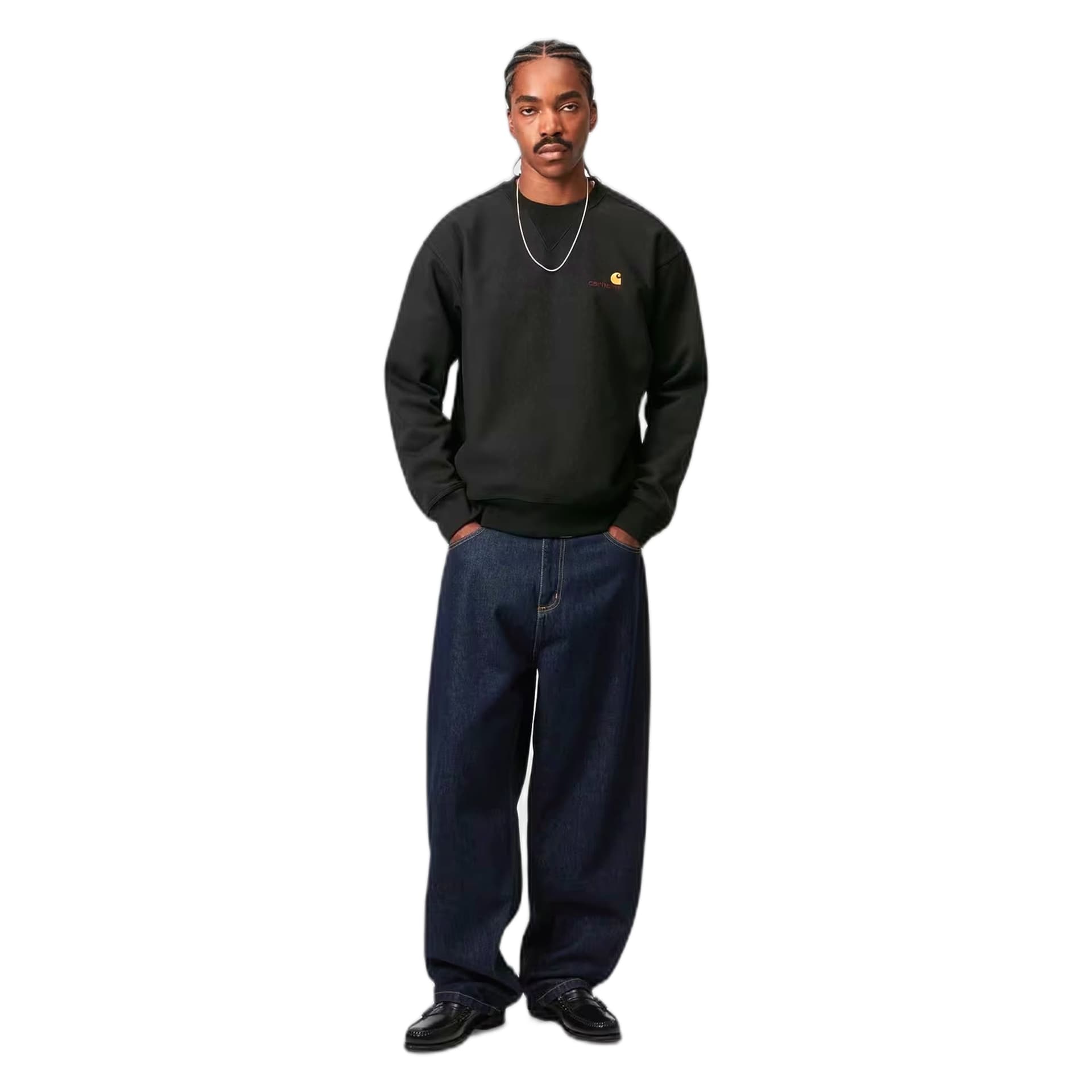 CARHARTT WIP felpa carhartt wip american script sweat - black - 4