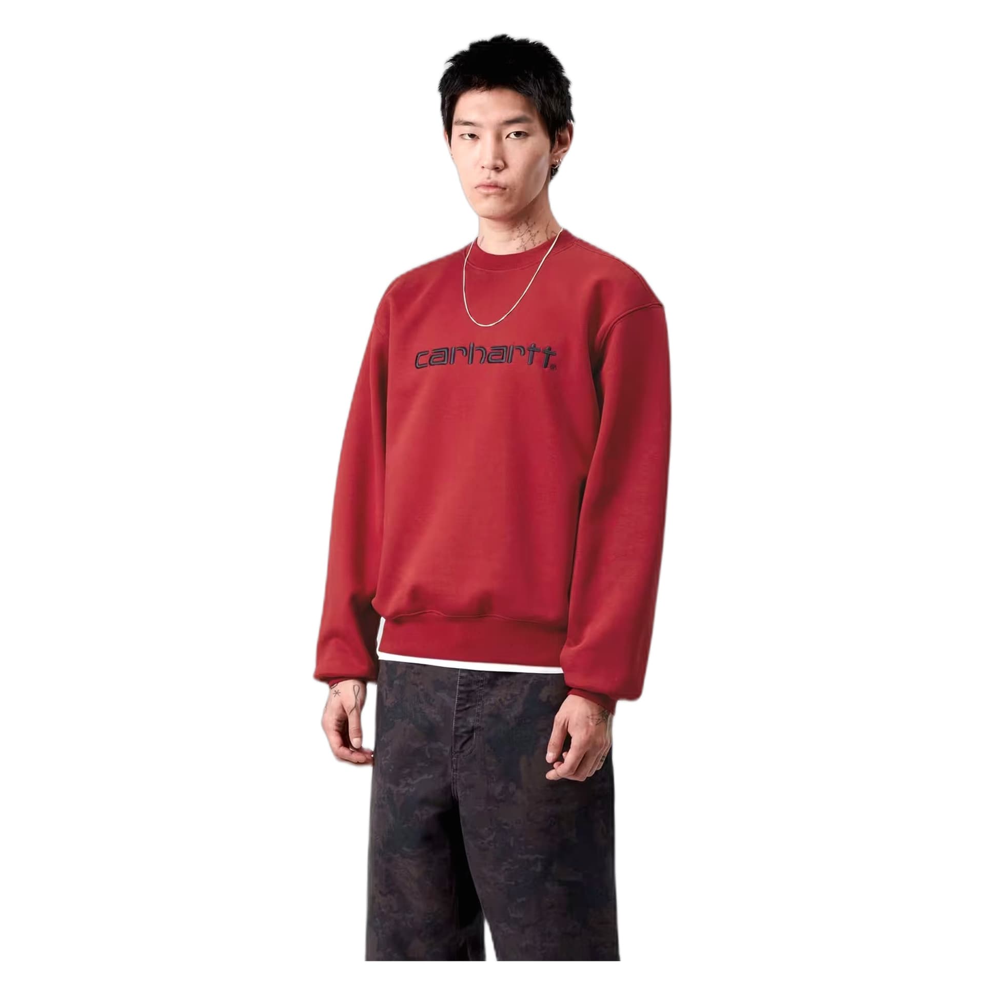 CARHARTT WIP felpa carhartt wip carhartt sweat - scarlet / graphite - 2