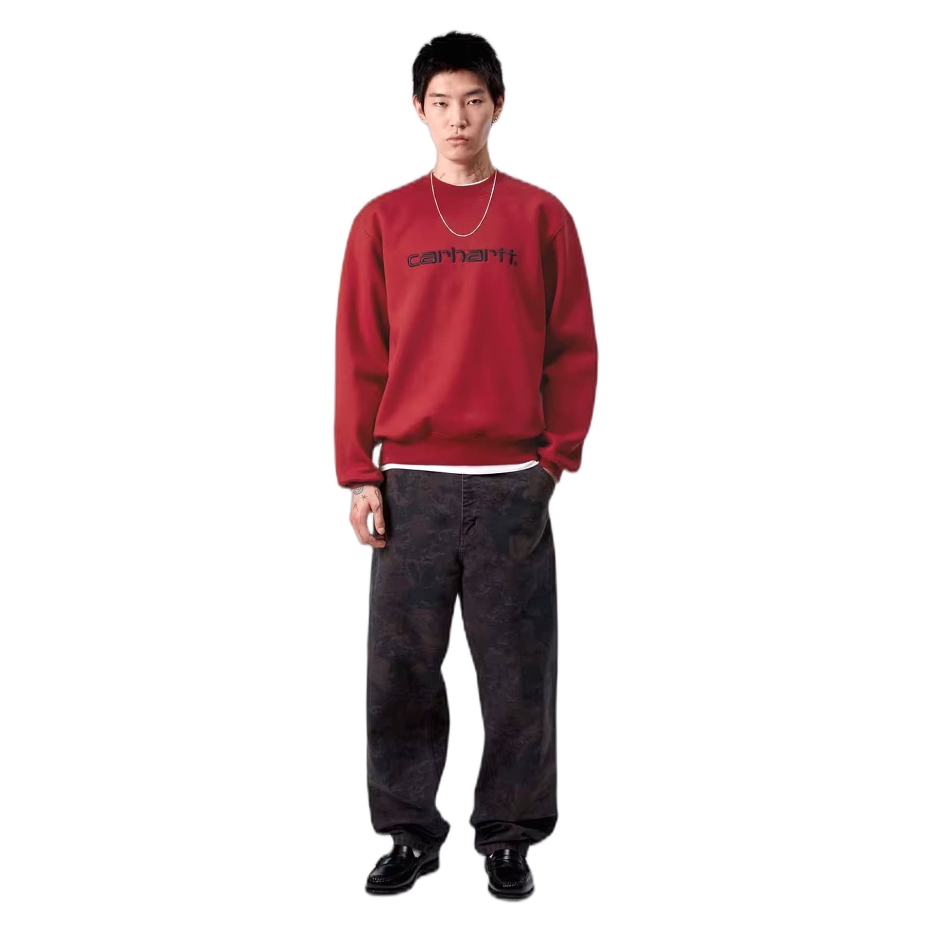 CARHARTT WIP felpa carhartt wip carhartt sweat - scarlet / graphite - 4