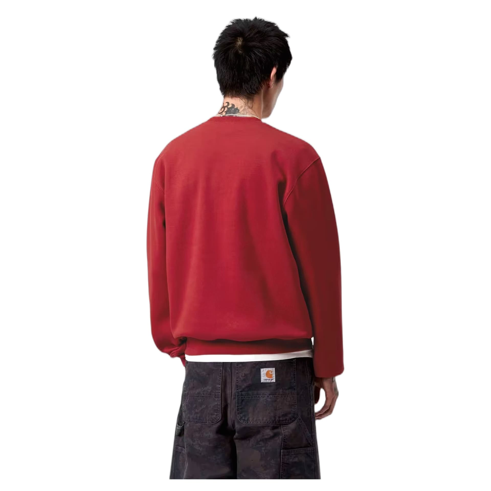CARHARTT WIP felpa carhartt wip carhartt sweat - scarlet / graphite - 5