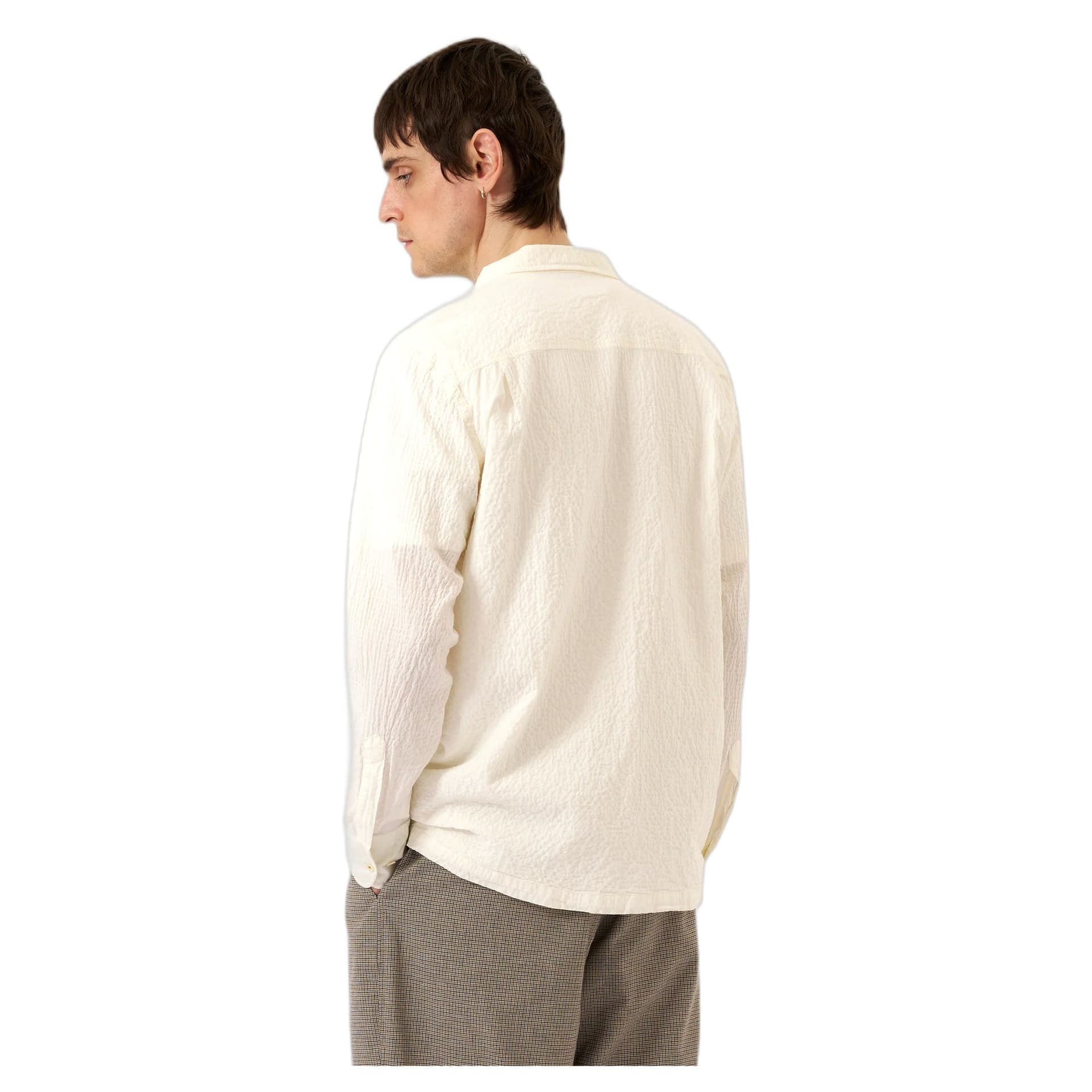 UNIVERSAL WORKS camicia universal works attendant shirt arten seersucker - ecru - 3