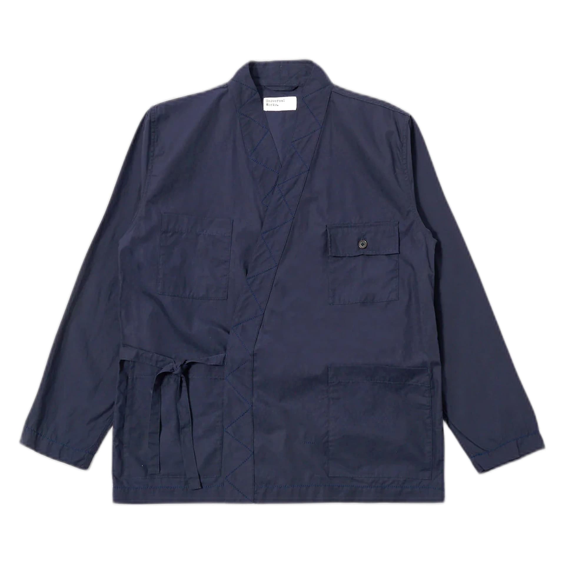UNIVERSAL WORKS giacca universal works osaka work jacket peached poplin - navy - 5
