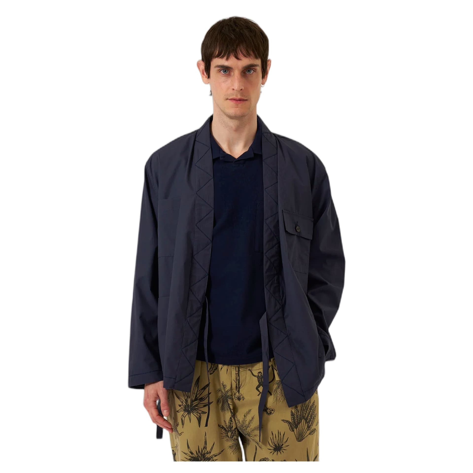 UNIVERSAL WORKS giacca universal works osaka work jacket peached poplin - navy - 2