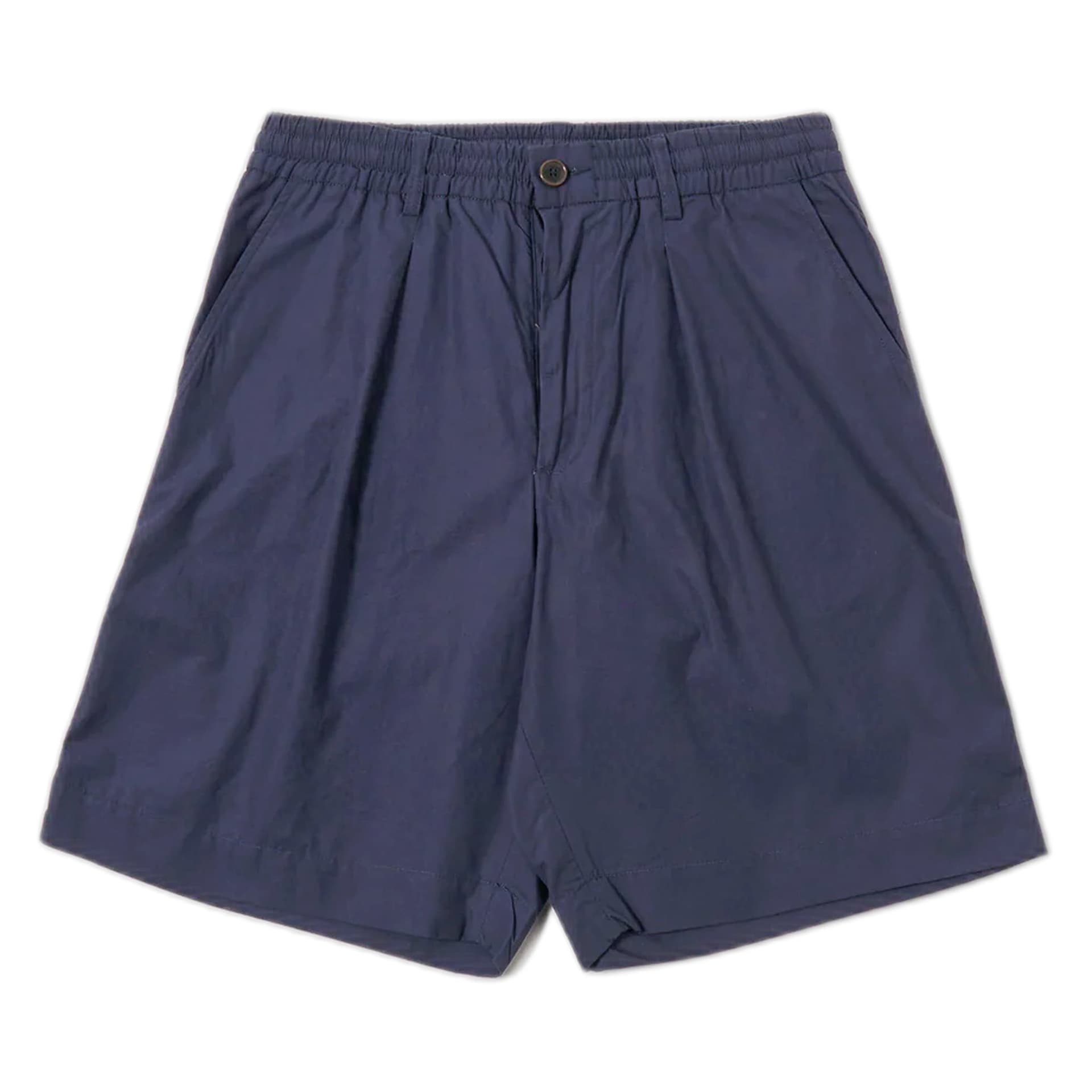 UNIVERSAL WORKS bermuda universal works pleated track short peached poplin - navy - 3