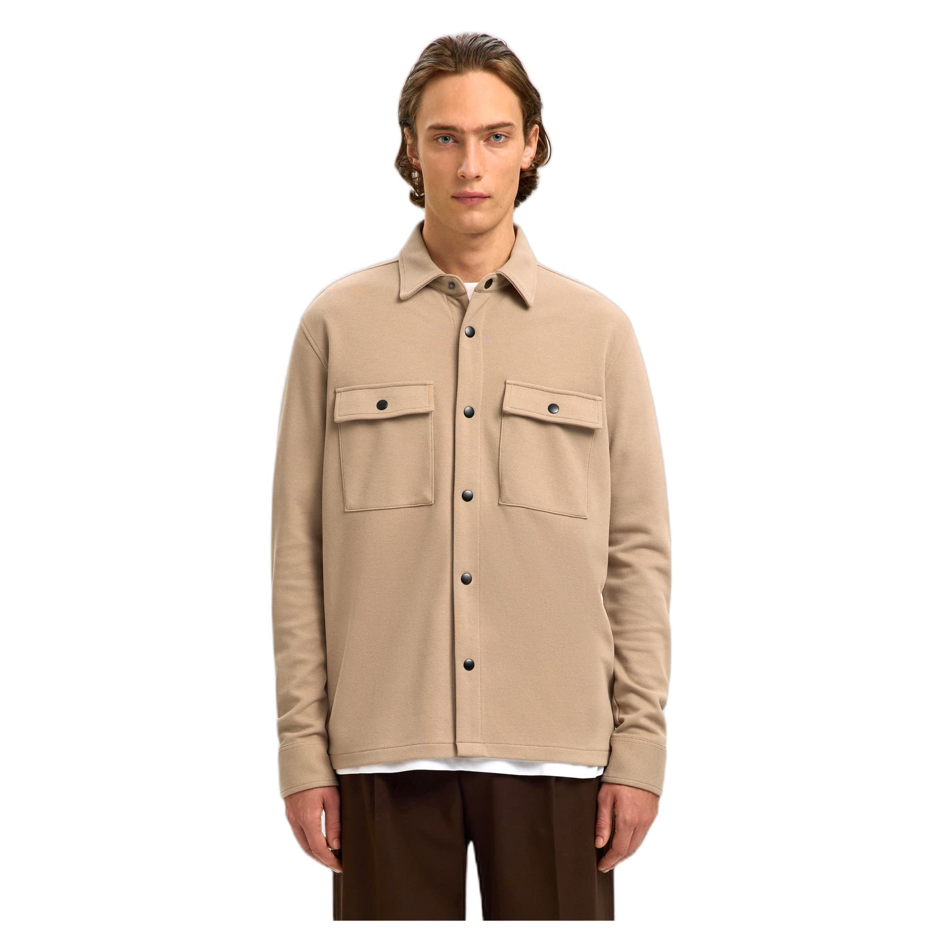 SELECTED HOMME camicia selected homme jackie sweat jacket - marrone - 2