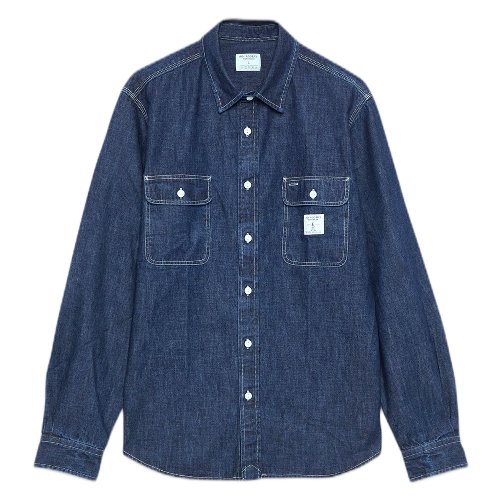 ROY ROGER'S WORKWEAR camicia roy roger's utility shirt denim - denim dark stone - 2