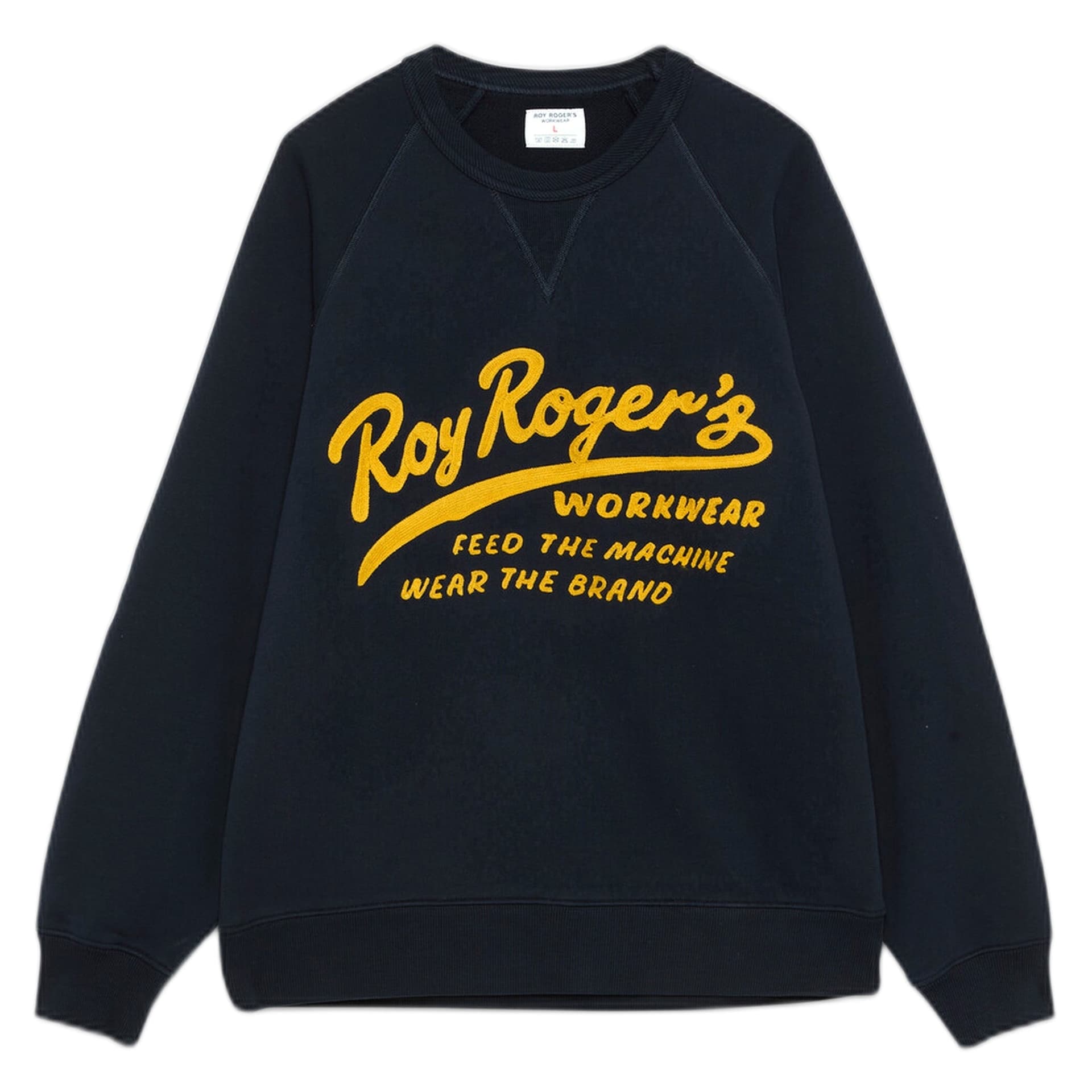 ROY ROGER'S WORKWEAR felpa roy roger's og sweater feed the machine - washed blue navy - 2