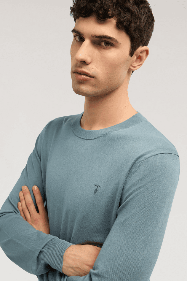 TRUSSARDI maglia girocollo uomo dark sky - 3
