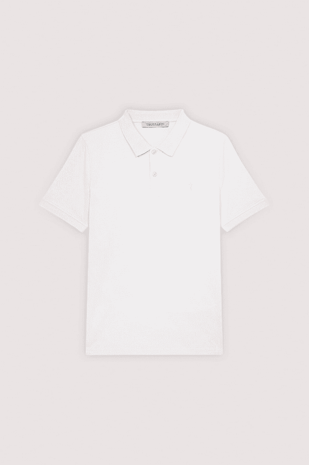 TRUSSARDI polo slim fit uomo bianco - 6