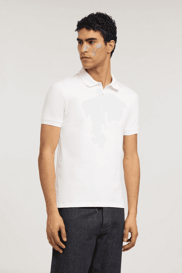 TRUSSARDI polo slim fit uomo bianco - 2