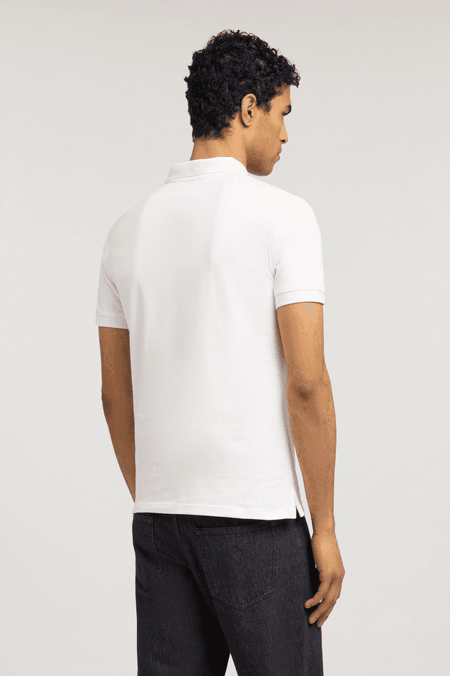 TRUSSARDI polo slim fit uomo bianco - 4