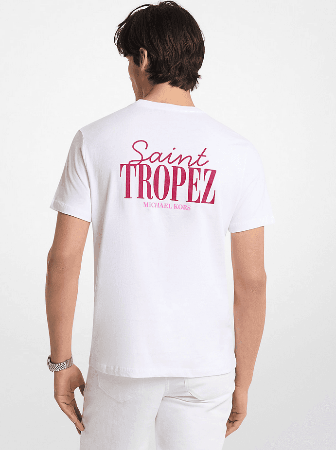 MICHAEL KORS t-shirt saint tropez uomo bianco - 2