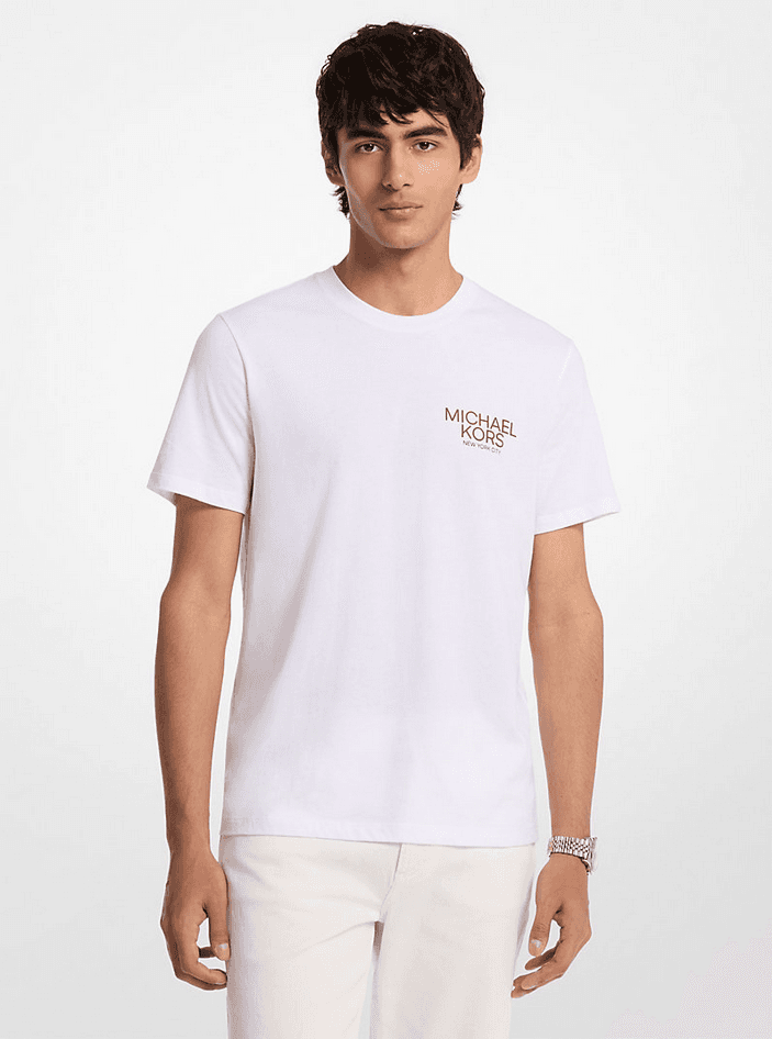 MICHAEL KORS t-shirt con logo uomo bianco - 3
