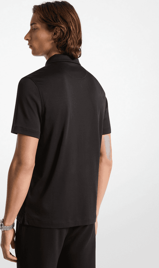MICHAEL KORS polo con mezza zip uomo nero - 2