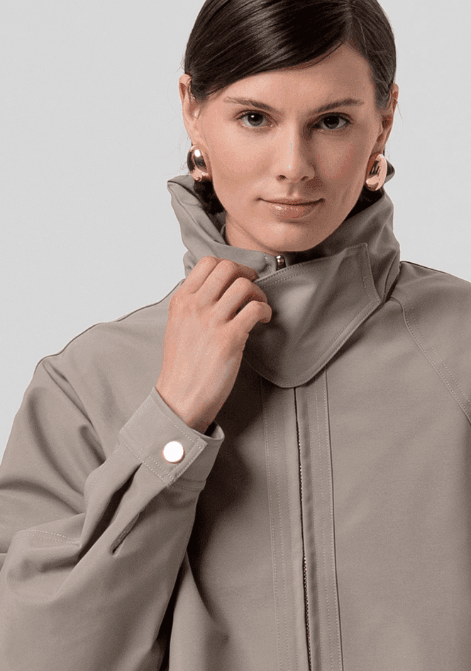 Fracomina giubbino in tessuto tecnico donna fango - 3