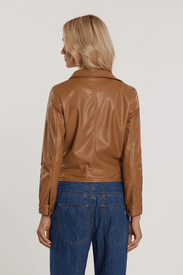RELISH giubbino in ecopelle donna rugby tan - 3