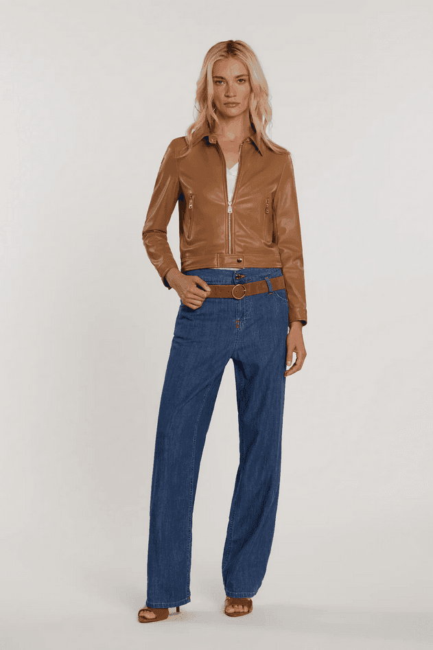 RELISH giubbino in ecopelle donna rugby tan - 4