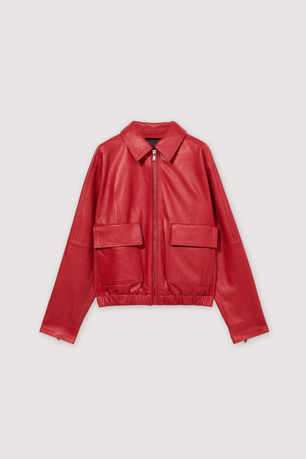 TRUSSARDI giubbino in pelle donna rosso - 5