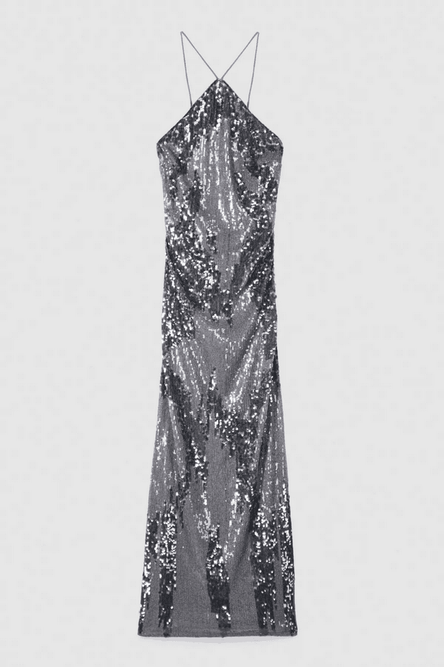 PATRIZIA PEPE abito all over paillettes donna grigio - 6