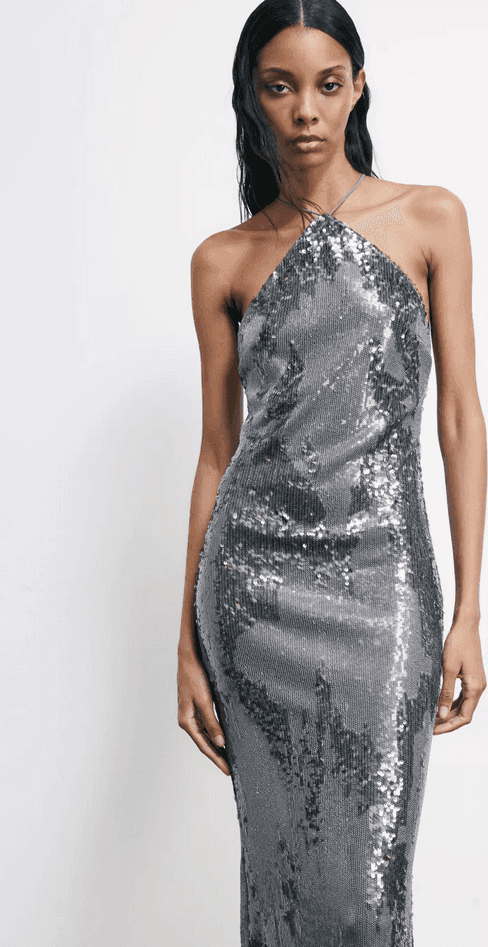 PATRIZIA PEPE abito all over paillettes donna grigio - 2