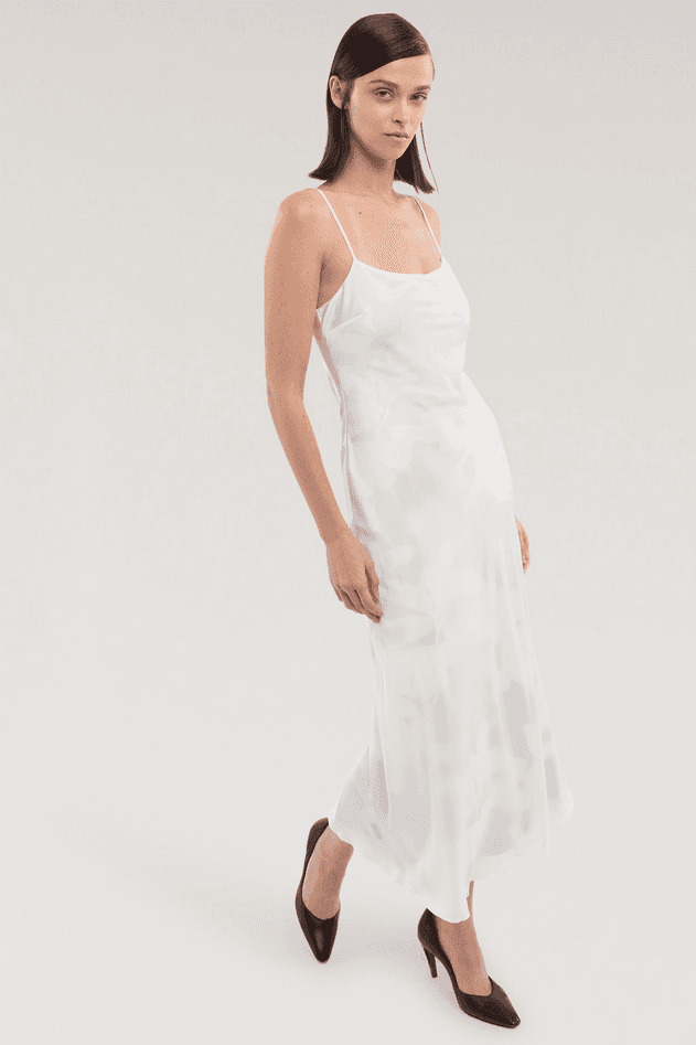 TRUSSARDI abito in doppio tessuto donna bianco - 4