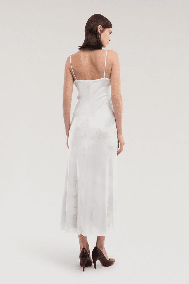 TRUSSARDI abito in doppio tessuto donna bianco - 5