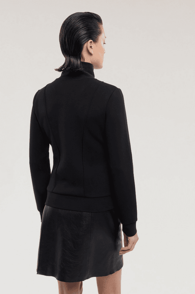 TRUSSARDI felpa con zip donna nero - 4