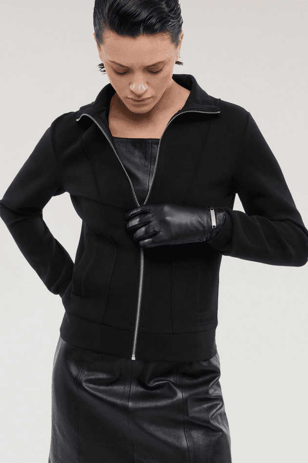 TRUSSARDI felpa con zip donna nero - 5