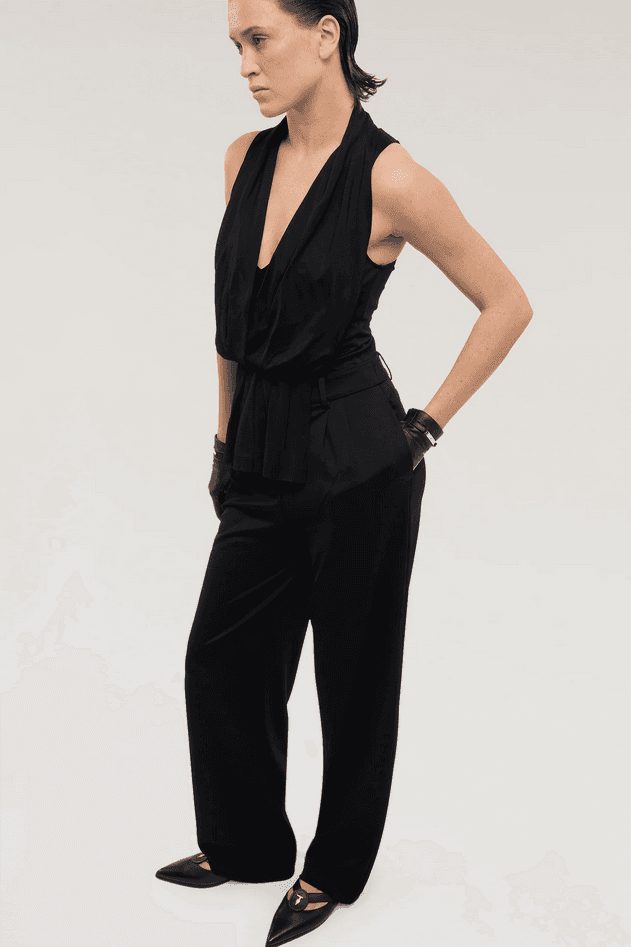 TRUSSARDI pantalone ampio donna nero - 5