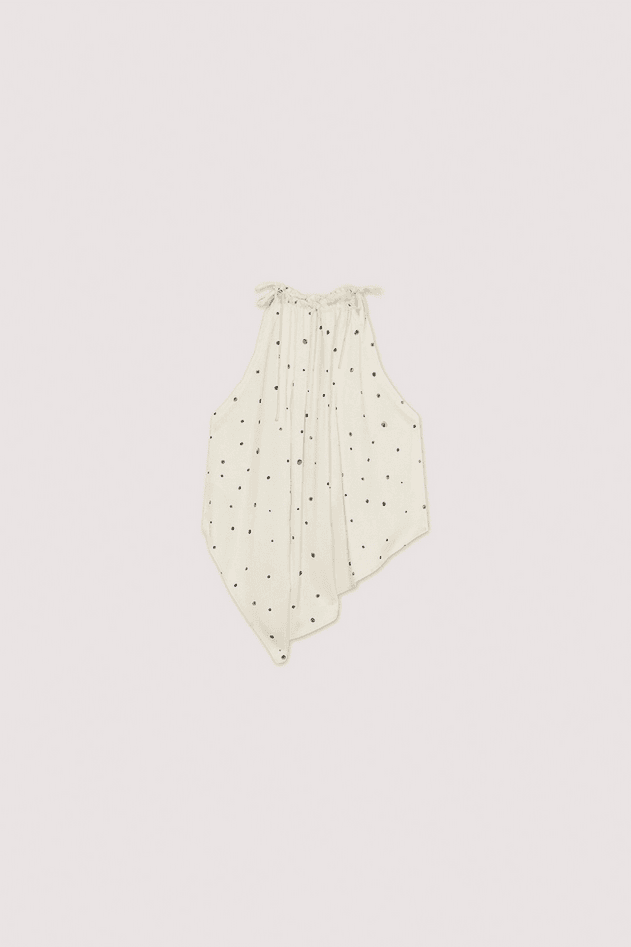 TRUSSARDI top a pois donna bianco - 6