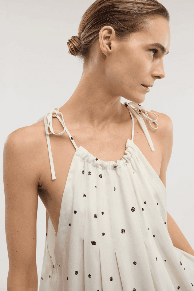 TRUSSARDI top a pois donna bianco - 3