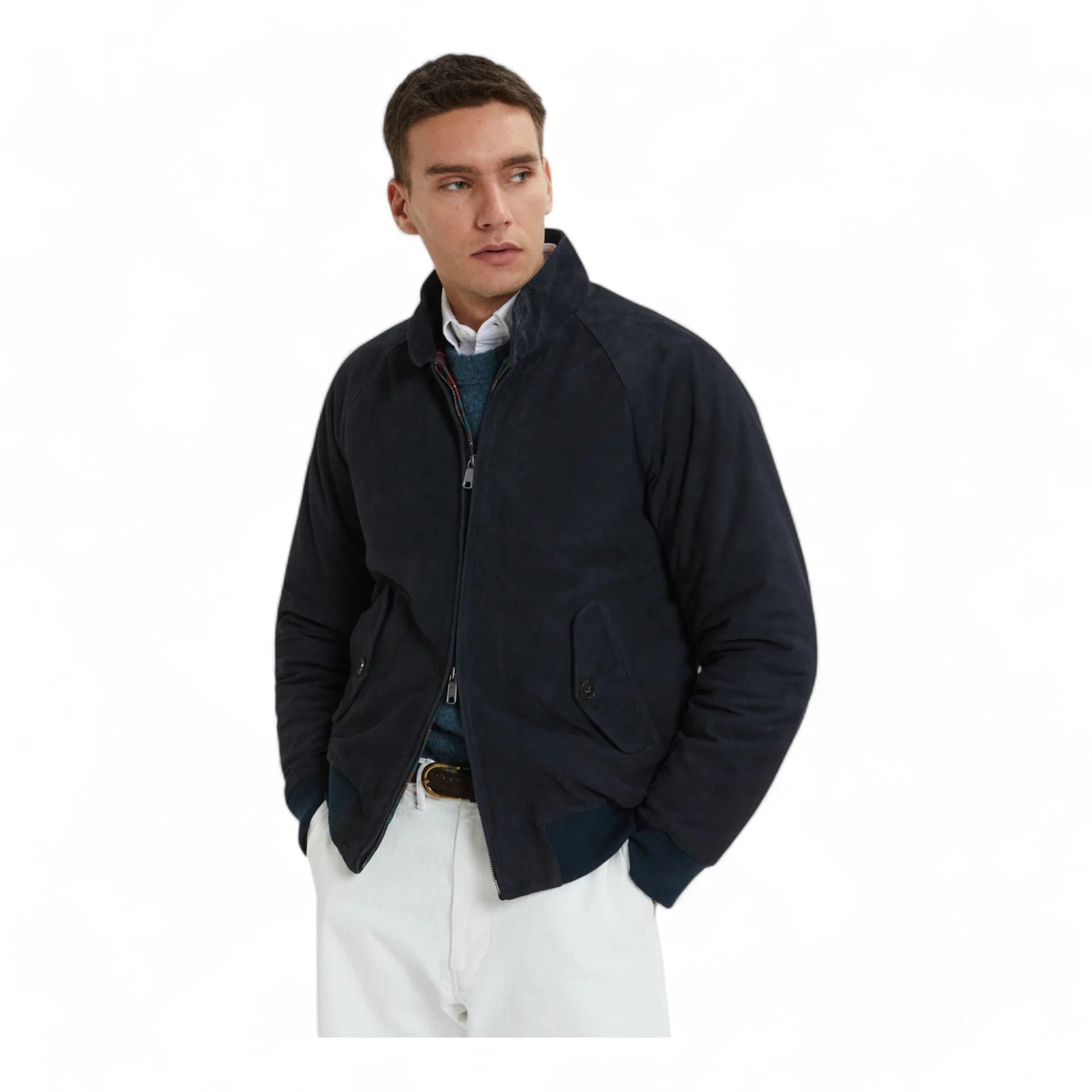 BARACUTA giacca baracuta harrington g9 suede winter - navy - 3