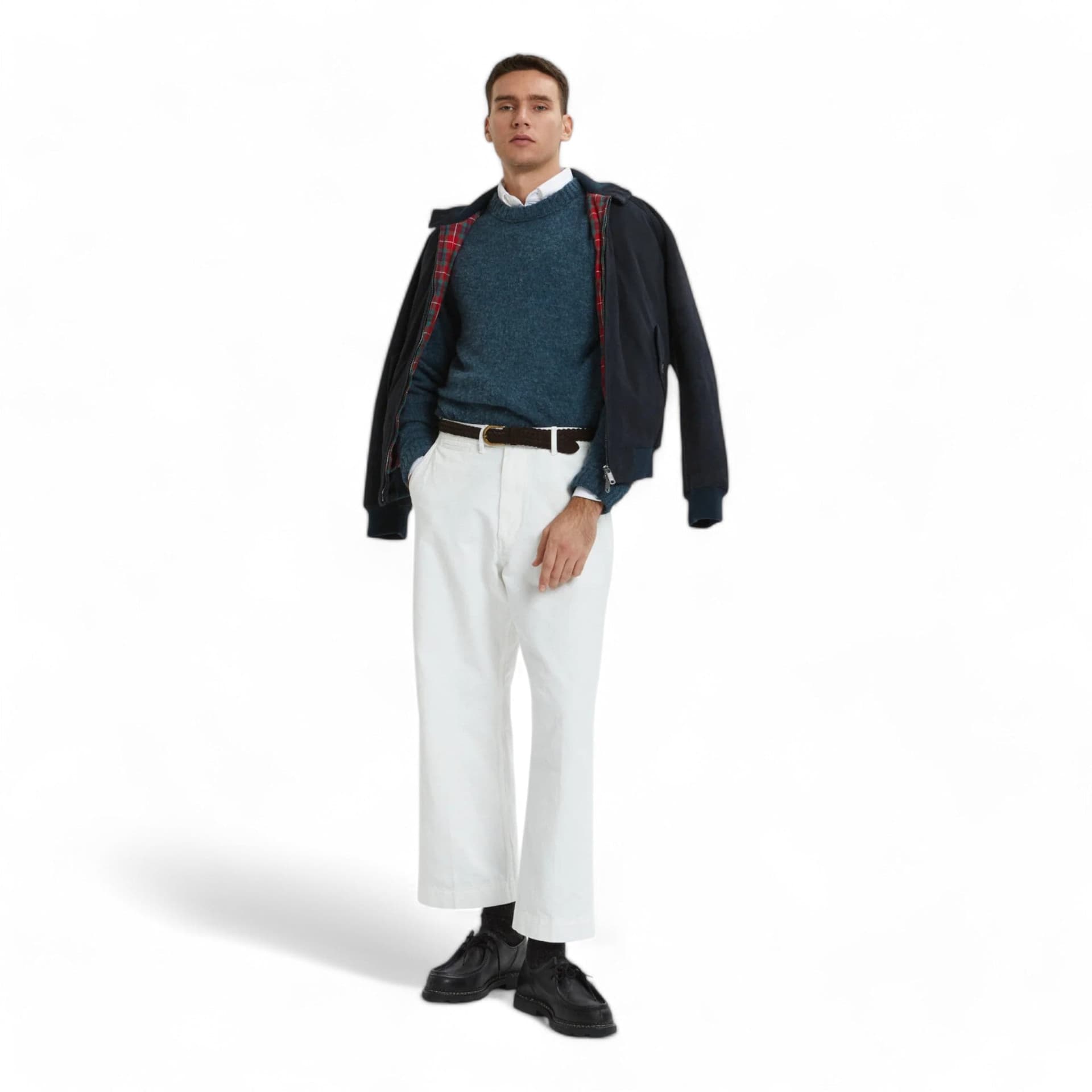 BARACUTA giacca baracuta harrington g9 suede winter - navy - 4