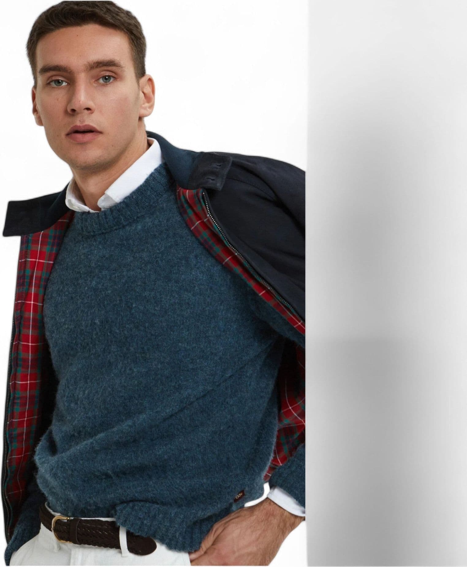 BARACUTA giacca baracuta harrington g9 suede winter - navy - 6