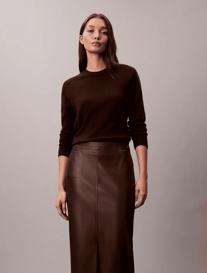 calvin klein gonna in ecopelle donna rich brown - 2