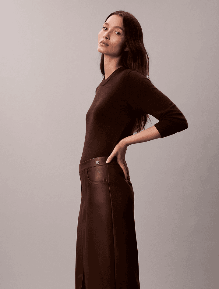 calvin klein gonna in ecopelle donna rich brown - 3