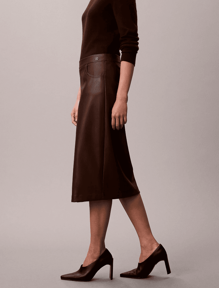 calvin klein gonna in ecopelle donna rich brown - 5